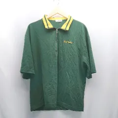 ◇ WEGO ウィゴー ハーフジップ スタンドカラー カジュアル 半袖 カットソー サイズM グリーン/イエロー レディース E  【1307040076989】