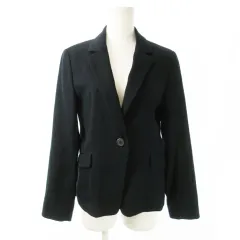 ナチュラルビューティーベーシック NATURAL BEAUTY BASIC ジャケット テーラード 総裏地 シングル センターベント 通勤 ビジネス L 紺 ネイビー /AO3