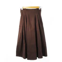 オペークドットクリップ OPAQUE.CLIP スカート フレア ロング ハイウエスト コットン ハリ感 厚手 38 茶 チョコレート /CK28