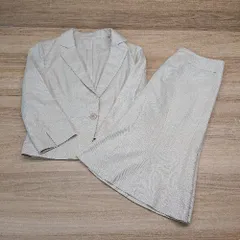 ◇ Aylesbury フロントボタン バックチャック 入学式 ひざ丈 セットアップ 表記なし ホワイトベージュ レディース E  【1307040078396】