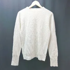 ◇ NANO universe  シンプル 厚手 ラウンドネック 長袖 ニット サイズM ホワイト レディース E  【1307040079270】