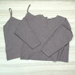 ◇ CAPRICIEUX LE'MAGE シンプル ニット キャミワンピ ワンピース セーター サイズF ブラウン レディース E  【1307040079249】