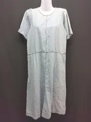 ◇ N.s シンプル ステッチ カジュアル ラウンドネック 半袖 ロング ワンピース サイズF ブルー系 レディース E  【1307040080368】