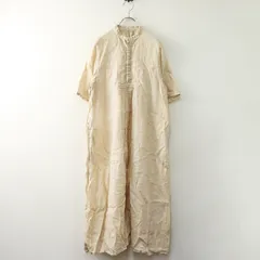 ネストローブ nest Robe リネンバンドカラーシャツワンピース F＼ベージュ ギャザー ドレス フレア【2400014728255】