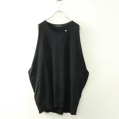 ミズイロインド mizuiro ind クルーネックコクーンベスト＼ブラック コットン ニット ノースリーブ【2400014749229】