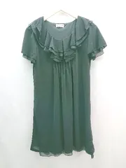 ◇ Aylesbury フリル襟 タックプリーツ フレア袖 裏地あり 半袖 ミニ丈 ワンピース 表記なし ブラック レディース E  【1307040081174】