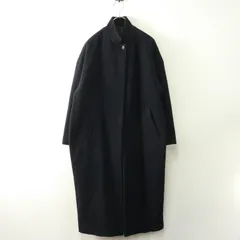 ミズイロインド mizuiro ind ウールスタンドカラーロングコート＼ネイビー ジャケット アウター【2400014749199】