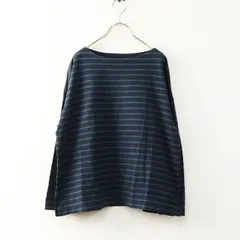 ユニクロ UNIQLO  ボーダー 長袖カットソー XL‖ネイビー×グリーン トップス プルオーバー Tシャツ【2400014758924】