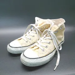 ◇ CONVERSE コンバース ハイカット シンプル ロゴ きれいめ カジュアル スニーカー サイズ24 イエロー レディース E  【1307040082256】