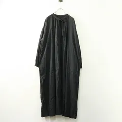 定価3.7万 2025AW ネストローブ nest Robe UpcycleLino 切替えスリーブワンピース FREE インクブラック┃コットンリネン【2400014765700】