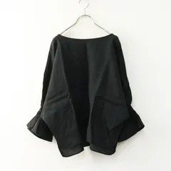 美品 アーバンリサーチ ドアーズ URBAN RESEARCH DOORS リネン キャンディスリーブプルオーバー One ブラック┃黒【2400014744897】