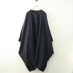 ミズイロインド mizuiro ind ウールブレンド ビッグシルエット ポンチョ風 ワイドシルエットコート 暗ネイビー┃羽織【2400014715194】