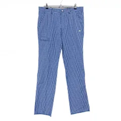 【新品】カッパ パンツ ブルー×白 チェック 裾未処理 メンズ 88 ゴルフウェア Kappa
