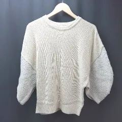 ◇ Te chichi TERRASSE ラウンドネック ビックシルエット 透け感なし 長袖 ニット サイズFREE ベージュ系 レディース E  【1307040083604】