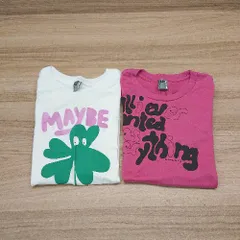 ◇ 《 UNIQLO x Lodown まとめ売り２点セット サイズM ラウンドネック プリント柄 Tシャツ レディース 》 E  【1307040083444】