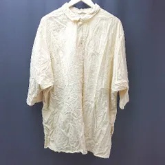 ◇ Samansa Mos2 ロング丈 スタンダードカラー 透け感あり 長袖 シャツ サイズFREE イエロー レディース E  【1307040083437】