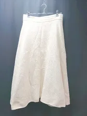 ◇ Jill Stuart バックファスナー 裏地あり ポケットなし ロング フレアー スカート サイズ4 クリーム レディース E  【1307040083291】