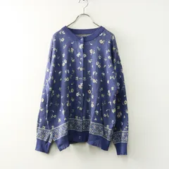 サマンサモスモス Samansa Mos2 SM2 花柄ドットボタンカーディガン F‖ネイビーブルー トップス前開き フラワー【2400014735215】