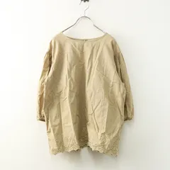 サマンサモスモス Samansa Mos2 SM2 裾スカラップレースTブラウス F‖ベージュ トップス 刺繍 ギャザー ワイド【2400014735345】