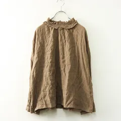 サマンサモスモス Samansa Mos2 SM2 スタンドネックブラウス F‖ブラウン トップス プルオーバー 長袖【2400014735277】