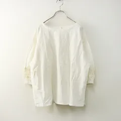 サマンサモスモス Samansa Mos2 SM2 袖レース切替Tブラウス F‖ホワイト トップス プルオーバー 長袖 ギャザー【2400014735284】