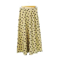 テチチ Te chichi TERRASSE スカート フレア ロング 薄手 とろみ感 エアリー 滑らか ポルカドット F ベージュ /CK23