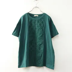 新品 未使用 サマンサモスモス Samansa Mos2 SM2 レースパッチワーク半袖カットソー F‖グリーン トップス 半袖【2400014735475】