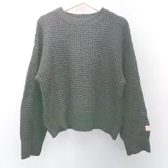 ◇ Java ジャバ ラウンドネック リブ袖 ローゲージ編み 秋冬コーデ 長袖 ニット サイズL ブラック レディース E  【1307040084427】