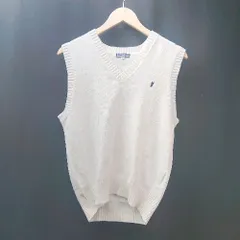 ◇ OLIVE des OLIVE オリーブ デ オリーブ リブ袖 Vネック キャラ刺繍 ニットベスト サイズM アイボリー レディース E  【1307040084366】