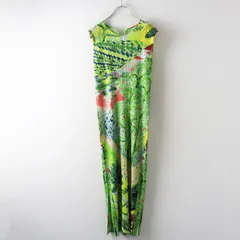 美品 プリーツプリーズ イッセイミヤケ PLEATS PLEASE PROMENADE プロムナード ノースリーブワンピース 2┃//グリーン【2400014773828】のサムネイル