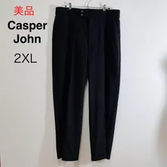 美品 Casper John テーパードパンツ ブラック センタープレス スラックス 大きいサイズ メンズ パンツ ボトムス きれいめ カジュアル 2XLのサムネイル