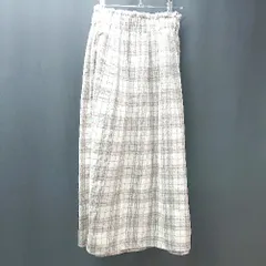 ◇ Samansa Mos2 チェック柄 ウエストゴム カジュアル ロング丈 台形 スカート サイズF マルチ レディース E  【1307040085035】