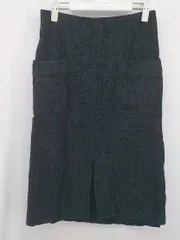 ◇ URBAN RESEARCH ROSSO 大人女子 フロントスリット 膝下丈 ナロー スカート サイズ38 ネイビー グレー系 レディース P  【1307060002531】のサムネイル
