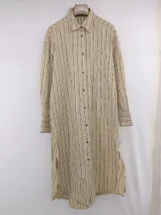 ◇ PAGEBOY ALICIA ストライプ 大人女子 抜け感 長袖 ロング シャツ ワンピース サイズF ベージュ レディース P  【1307060003811】