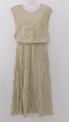 ◇ ROPE PICNIC ロペピクニック 裏地あり 涼しげ ノースリーブ 膝下丈 ワンピース サイズ38 ベージュ レディース P  【1307080004201】