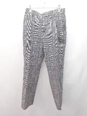 ◇ united arrows 千鳥格子 スラックス カジュアル センタープレス パンツ サイズ40 ブラック レディース E  【1307120001252】