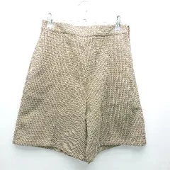◇ clair 千鳥格子 ファスナー ゴム シック ショート カジュアル センタープレス パンツ サイズLL ブラウン レディース E  【1307120001115】のサムネイル