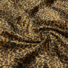生地 ベルボア レオパード -ヒョウ柄- ( ネックウォーマー レッグウォーマー ポーチ クッションカ バー スカート ハンドメイド 布地 アニマル柄 ) 50cm単位