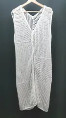 ◇ discoat ニット カーディガン レイヤード 重ね着 おしゃれ カジュアル ベスト サイズM ホワイト レディース E  【1307120002181】