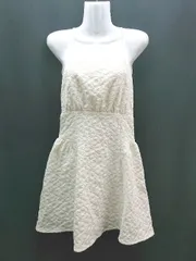 ◇ nice claup キャミソール ファスナー 花柄 ガーリー フェミニン ミニ丈 ワンピース サイズFREE ベージュ レディース E  【1307120002068】
