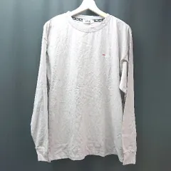 ◇ FILA カジュアル クルーネック 刺繡ロゴ スリット ベーシック 長袖 Tシャツ サイズFREE パープル メンズ E  【1307120001863】