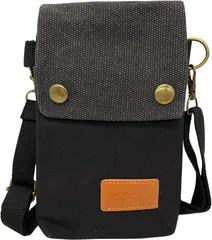 CALM.st スマホポーチ ショルダー メンズ 小さめ ポシェット スマホケース サコッシュ 斜めがけ (ダークブラック)