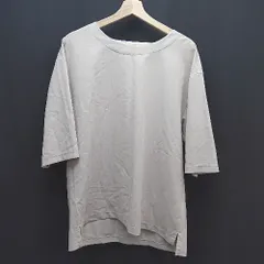 ◇ SENSE OF PLACE クルーネック サイドスリット 大人っぽい モダン 半袖 Tシャツ サイズM ライトグレー レディース E  【1307120002587】