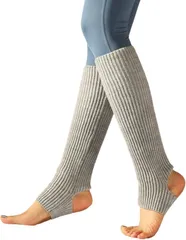 CALM.st レッグウォーマー レディース ヨガソックス トレンカ 防寒 保温 ダンス バレエ 日常 冷え 妊婦 足首ウォーマー (ライトグレー,  Free Size)