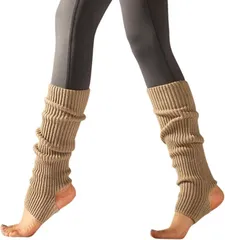 CALM.st レッグウォーマー レディース ヨガソックス トレンカ 防寒 保温 ダンス バレエ 日常 冷え 妊婦 足首ウォーマー (ベージュ,  Free Size)