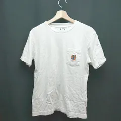 ◇ UNIQLO ユニクロ クルーネック バックプリント カジュアル 夏物 半袖 Tシャツ サイズS ホワイト レッド ブルー メンズ E  【1307120003867】