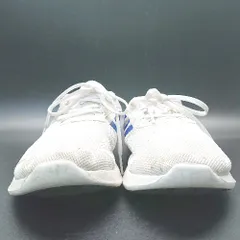 ◇ adidas FX3592 コアレーサー スポーティー ランニングシューズ サイズ24 ホワイト ブルー レディース E  【1307120004277】