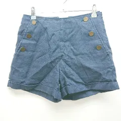 ◇ The Way of Chic Ray BEAMS ボタン サイドジップ 裏地 シンプル ショートパンツ サイズ0 ネイビー レディース E  【1307120007247】