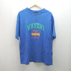 ◇ MONO-MART モノマート ロゴ 文字 シンプル メンズライク カジュアル 半袖 Tシャツ サイズL ブルー マルチ レディース E  【1307120008060】