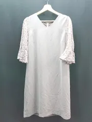 ◇ GIRL ガール Vネック 裏地 レース バックジップ 薄手 シンプル 長袖 膝丈 ワンピース サイズL ピンク系 レディース E  【1307120007353】